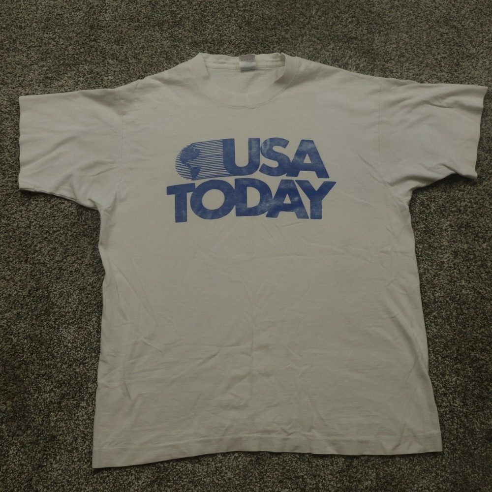 vintage usa today shirt L Newspaper Media Promo Shirt Rare Fruit of the Loom